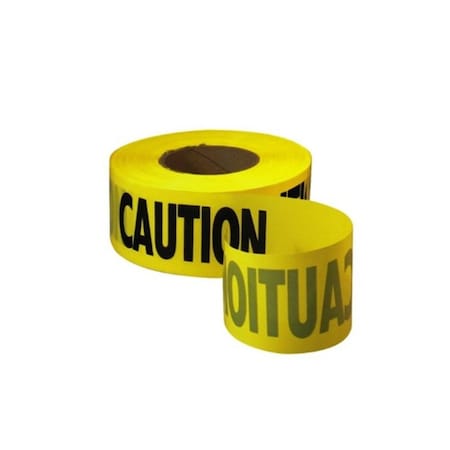 Krowd Kontrol Barricade Caution Tape - Yellow - 3 Wide - 328' Long Roll